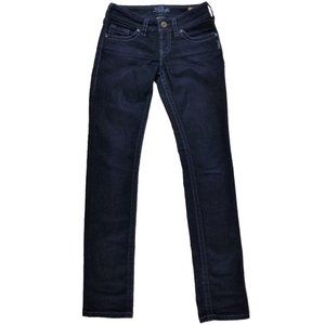 Silver Jeans Suki Skinny Dark Blue Jeans Stretch New Condition Size 25 Long